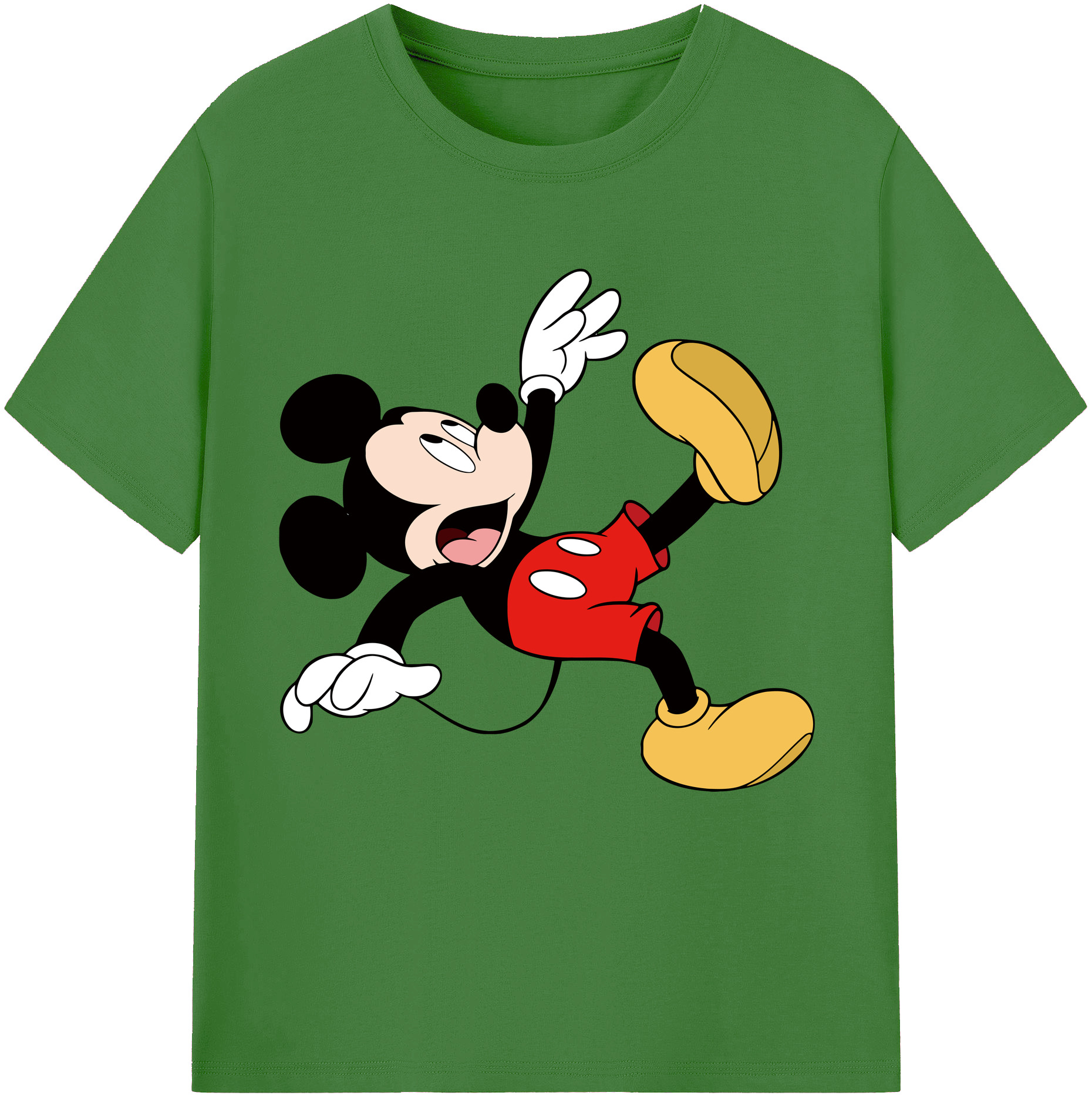 （画像用） ミッキーマウス Mickey Mouse レディースカジュアルプリントTシャツ（綿100％）